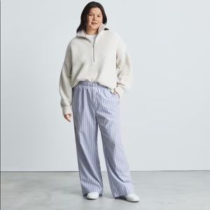 Everlane Woven PJ Pant in blue and white stripes